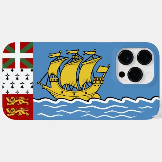 Vlag Saint-Pierre en Miquelon Case-Mate iPhone Case (Achterkant (horizontaal))