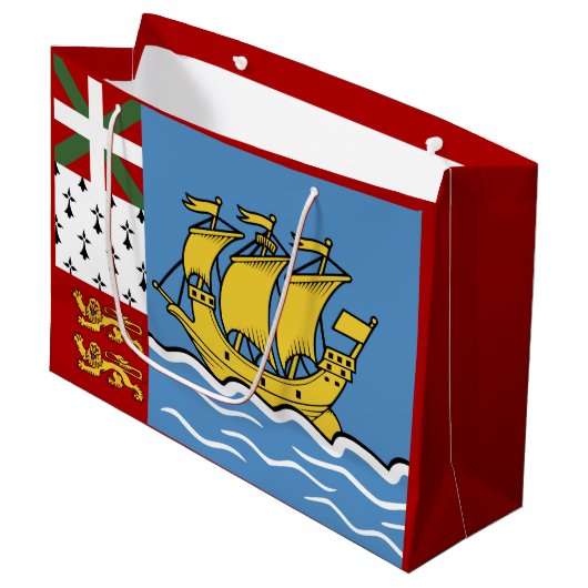 Vlag Saint-Pierre en Miquelon Groot Cadeauzakje (Voorkant Gekanteld)