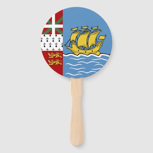 Vlag Saint-Pierre en Miquelon Handwaaier (Achterkant)