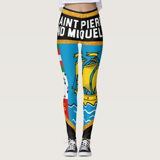 Vlag Saint-Pierre en Miquelon Leggings (Voorkant)