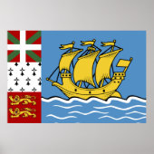 Vlag Saint-Pierre en Miquelon Poster (Voorkant)