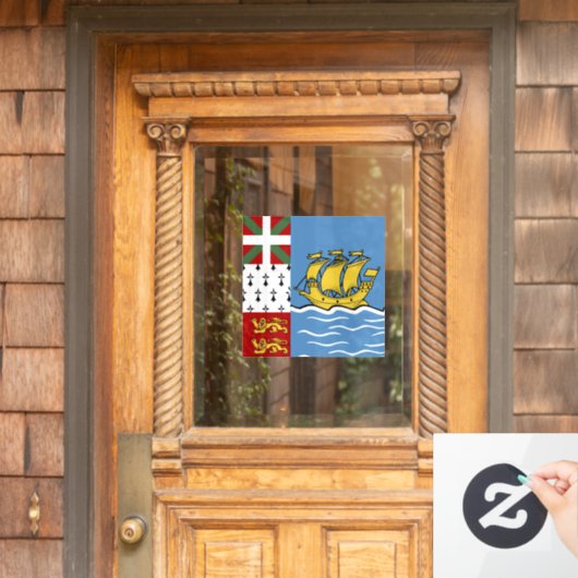 Vlag Saint-Pierre en Miquelon Raamsticker (Huis Deur)
