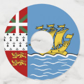 Vlag Saint-Pierre en Miquelon Wijnglaslabel (Voorkant)
