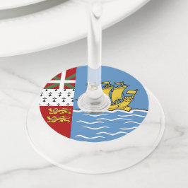 Vlag Saint-Pierre en Miquelon Wijnglaslabel