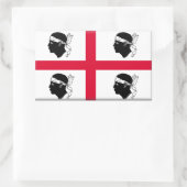 vlag Sardinië (Italië) Rechthoekige Sticker (Tas)