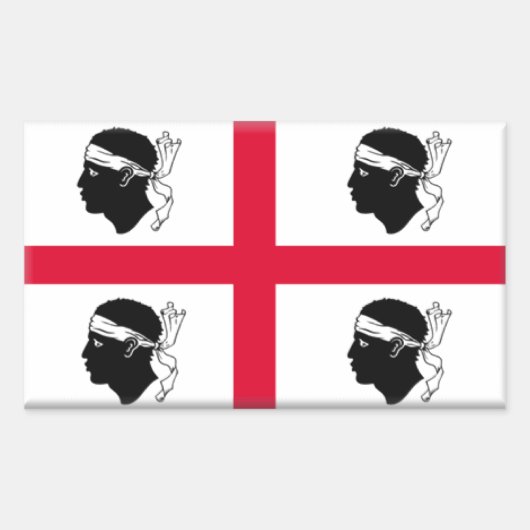 vlag Sardinië (Italië) Rechthoekige Sticker (Voorkant)