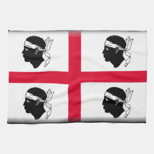 vlag Sardinië (Italië) Theedoek