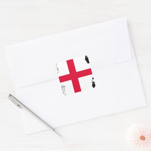vlag Sardinië (Italië) Vierkante Sticker (Envelop)
