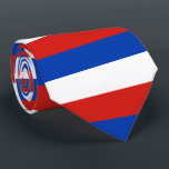 Vlag Schleswig-Holstein Stropdas<br><div class="desc">Stropdas met vlag van Sleeswijk-Holstein; ontwerp met horizontale kleur van rood,  wit en blauw</div>