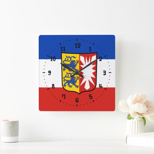 Vlag Schleswig-Holstein Wandklok (Huis)