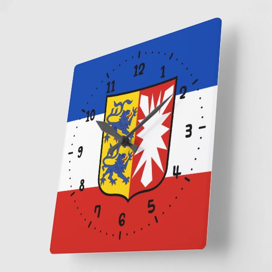 Vlag Schleswig-Holstein Wandklok (Hoek)