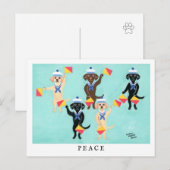 Vlag Semaphore Labradors zenden bericht van PEACE Briefkaart (Voorkant / Achterkant)