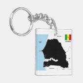 vlag senegal country map sleutelhanger (Voorkant Links)
