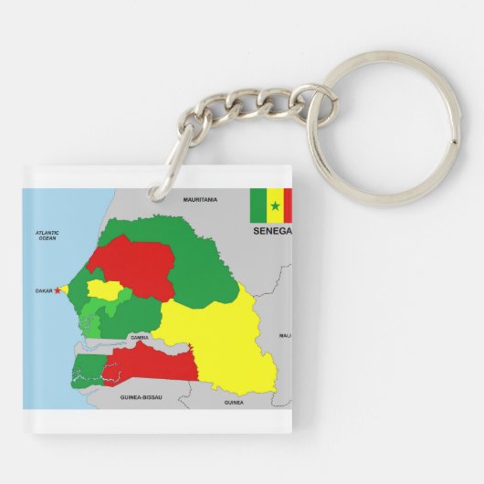 vlag senegal country map sleutelhanger (Achterkant)