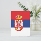 vlag Servië Briefkaart (Staand voorkant)
