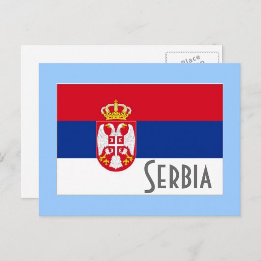 vlag Servië Briefkaart (Voorkant / Achterkant)
