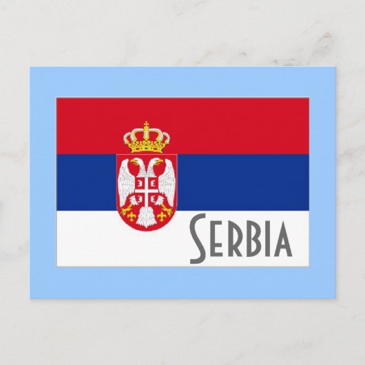 vlag Servië Briefkaart (Voorkant)