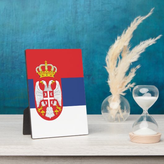 vlag Servië Fotoplaat (Zijkant)