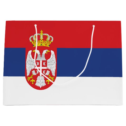 vlag Servië Groot Cadeauzakje (Voorkant)