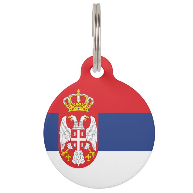 vlag Servië Huisdierpenning (Voorkant)