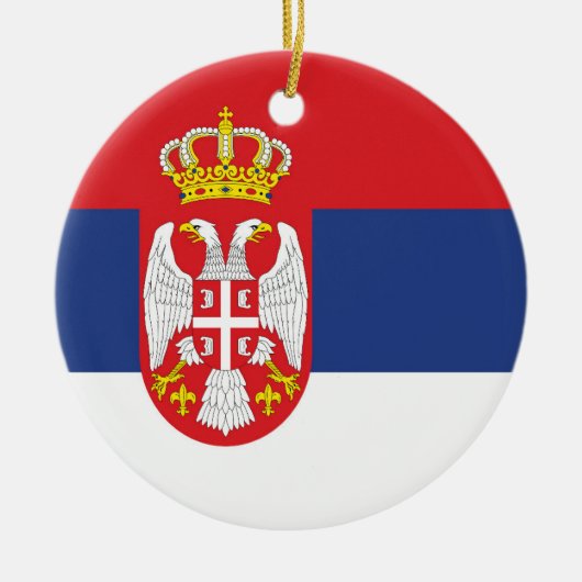 vlag Servië Keramisch Ornament (Voorkant)