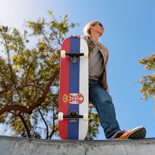 vlag Servië Persoonlijk Skateboard (Buiten 1)