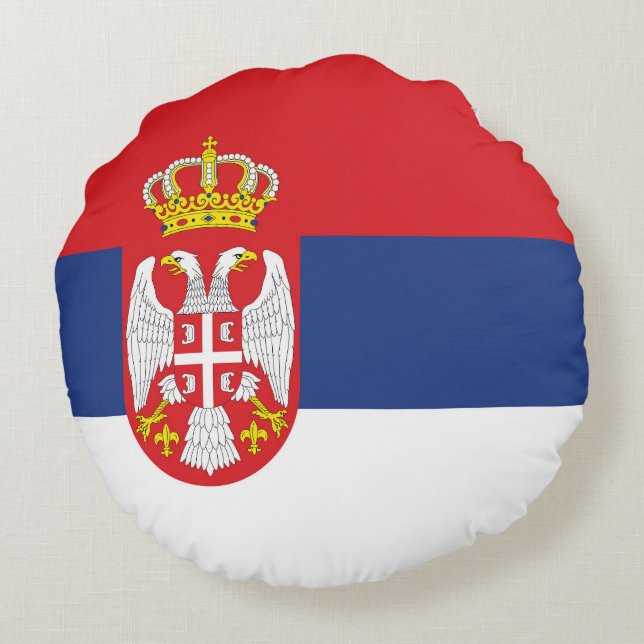 vlag Servië Rond Kussen (Achterkant)