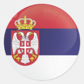 vlag Servië-rond-pictogram Ronde Sticker (Voorkant)