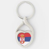 vlag Servië Sleutelhanger (Voorkant)