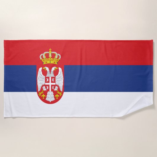 vlag Servië Strandlaken (Voorkant)