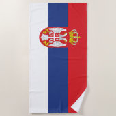 vlag Servië Strandlaken (Voorkant)