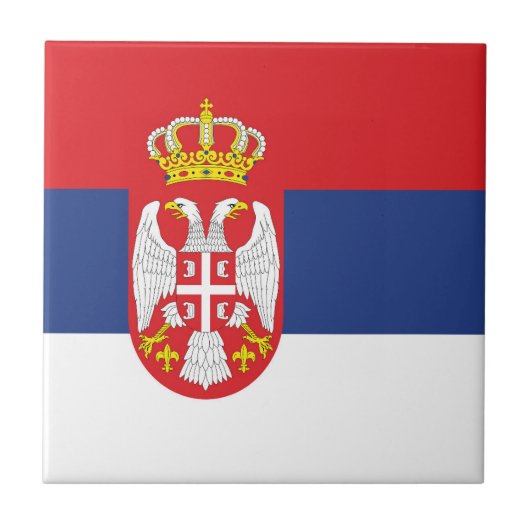 vlag Servië Tegeltje (Voorkant)