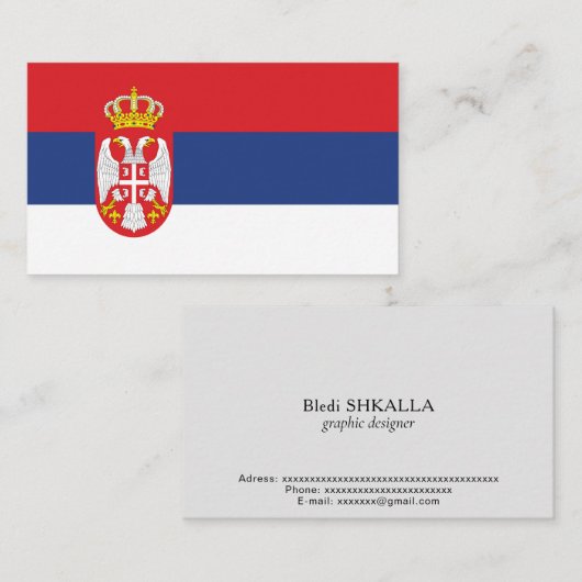 vlag Servië Visitekaartje (Voorkant / Achterkant)