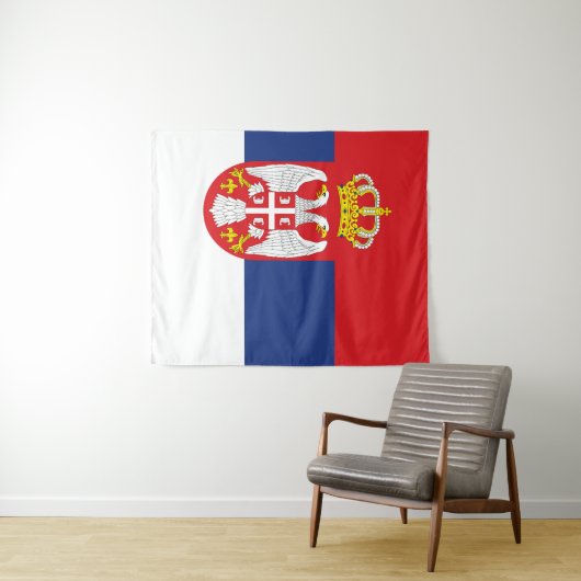 vlag Servië Wandkleed (In Situ (horizontaal))