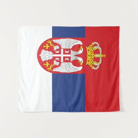 vlag Servië Wandkleed (Voorkant (horizontaal))