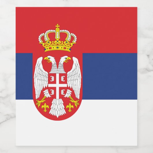 vlag Servië Wijn Etiket (Enkel label)