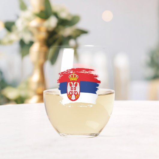 vlag Servië Wijnglas Zonder Voet (Insitu (Huwelijk))