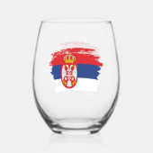 vlag Servië Wijnglas Zonder Voet (Achterkant)