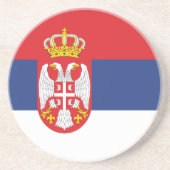 vlag Servië Zandsteen Onderzetter (Voorkant)