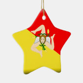 vlag Sicilië (Italië) Keramisch Ornament (Rechts)