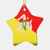 vlag Sicilië (Italië) Keramisch Ornament (Links)