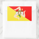 vlag Sicilië (Italië) Rechthoekige Sticker (Tas)