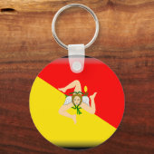 vlag Sicilië (Italië) Sleutelhanger (Voorkant)