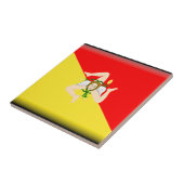 vlag Sicilië (Italië) Tegeltje (Zijkant)