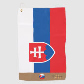 Vlag Slowakije & monogramme Golf Towel Slowakije Golfhanddoek (Voorkant)