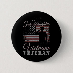 Vlag Soldaat Trots op kleindochter van Vietnam Ronde Button 5,7 Cm