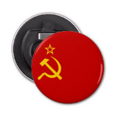 Vlag Sovjet-Unie Button Flesopener (Voorkant)
