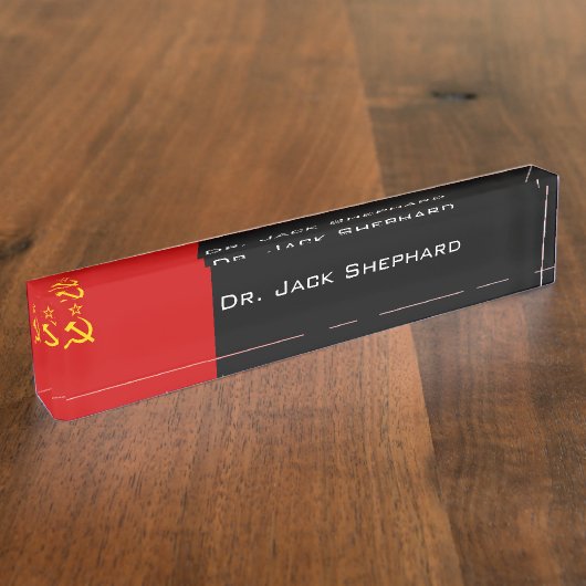 Vlag Sovjet-Unie Naambordje (Zijkant)