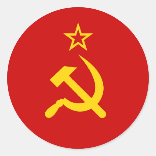 Vlag Sovjet-Unie/USSR/CCCP Ronde Sticker (Voorkant)