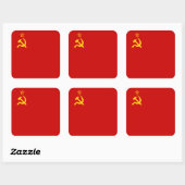 Vlag Sovjet-Unie/USSR/CCCP Vierkante Sticker (Vel)